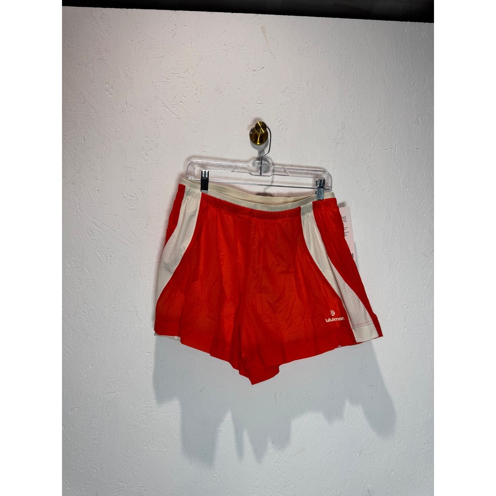 Lululemon License to Train Textured HR Short 4 Red White LW7DSWS Womens L NEW - Picture 1 of 5
